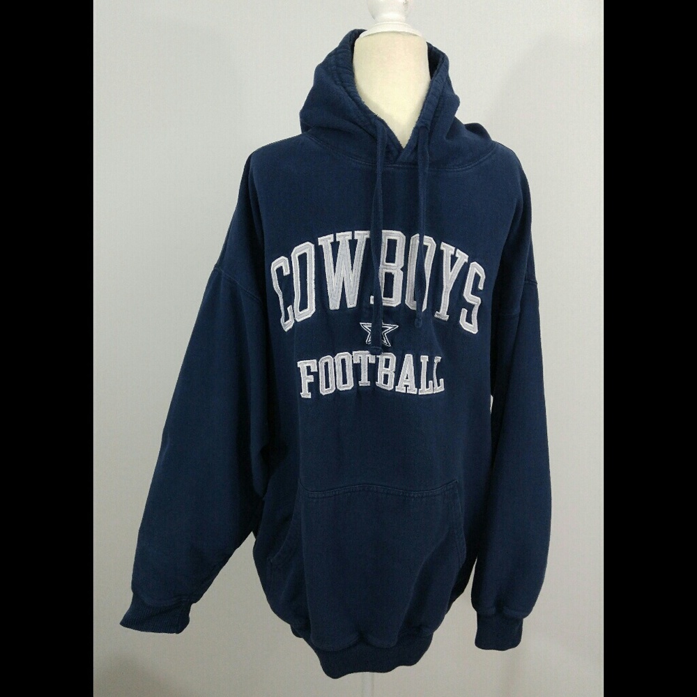 Cowboys Football Pullover Hoodie Navy Blue Ault